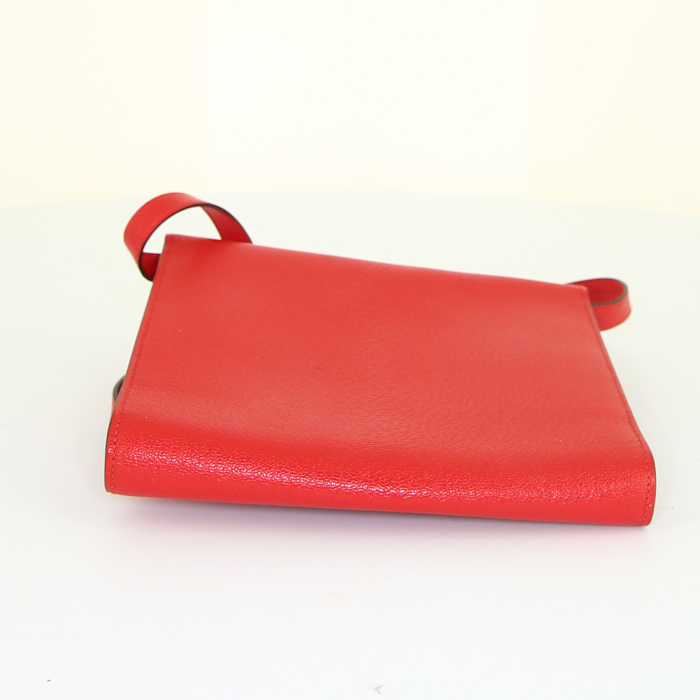 Hermès Clic shoulder bag in red Mysore leather - Detail D5