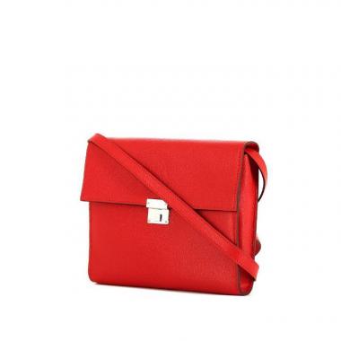 Bolso bandolera Hermès Clic en cuero Mysore rojo