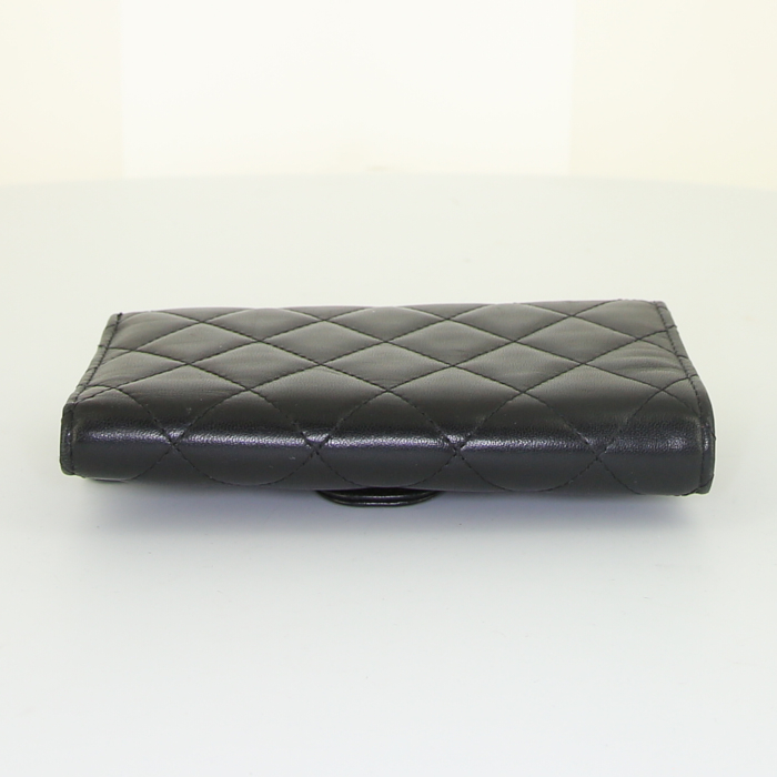 Portafogli Chanel Classic Wallet in pelle liscia nera - Detail D4