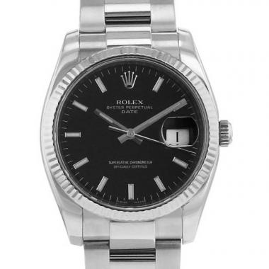 Rolex Oyster Perpetual Date watch in stainless steel and white gold 18k Ref:  115234 Circa  2012