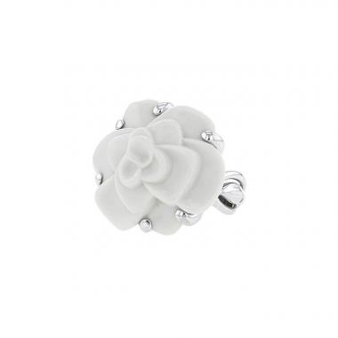 Chanel Camelia medium model ring in agate and white gold