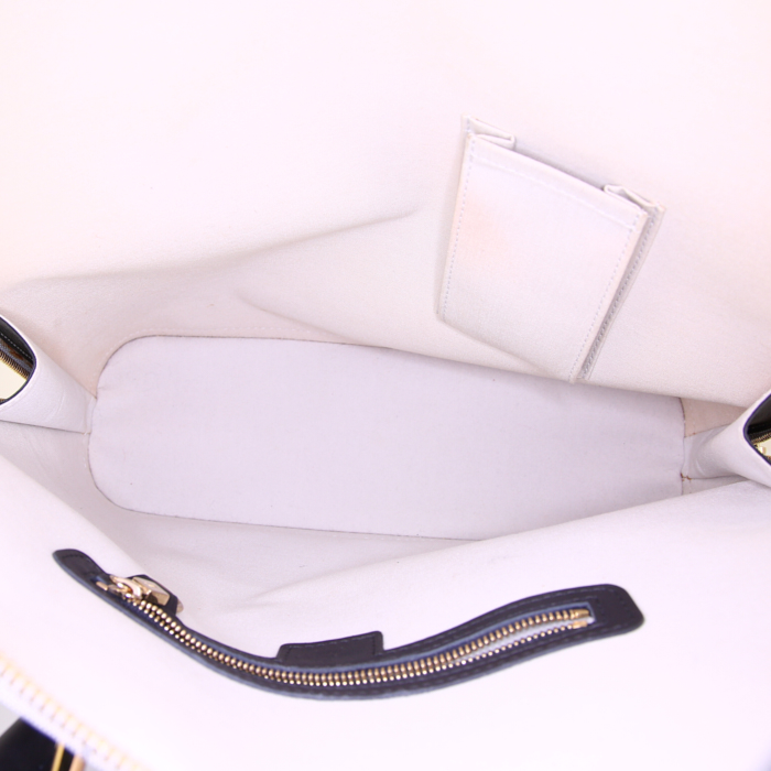 Sac à main Louis Vuitton Alma en toile monogram Idylle bleue et blanche et cuir bleu - Detail D2
