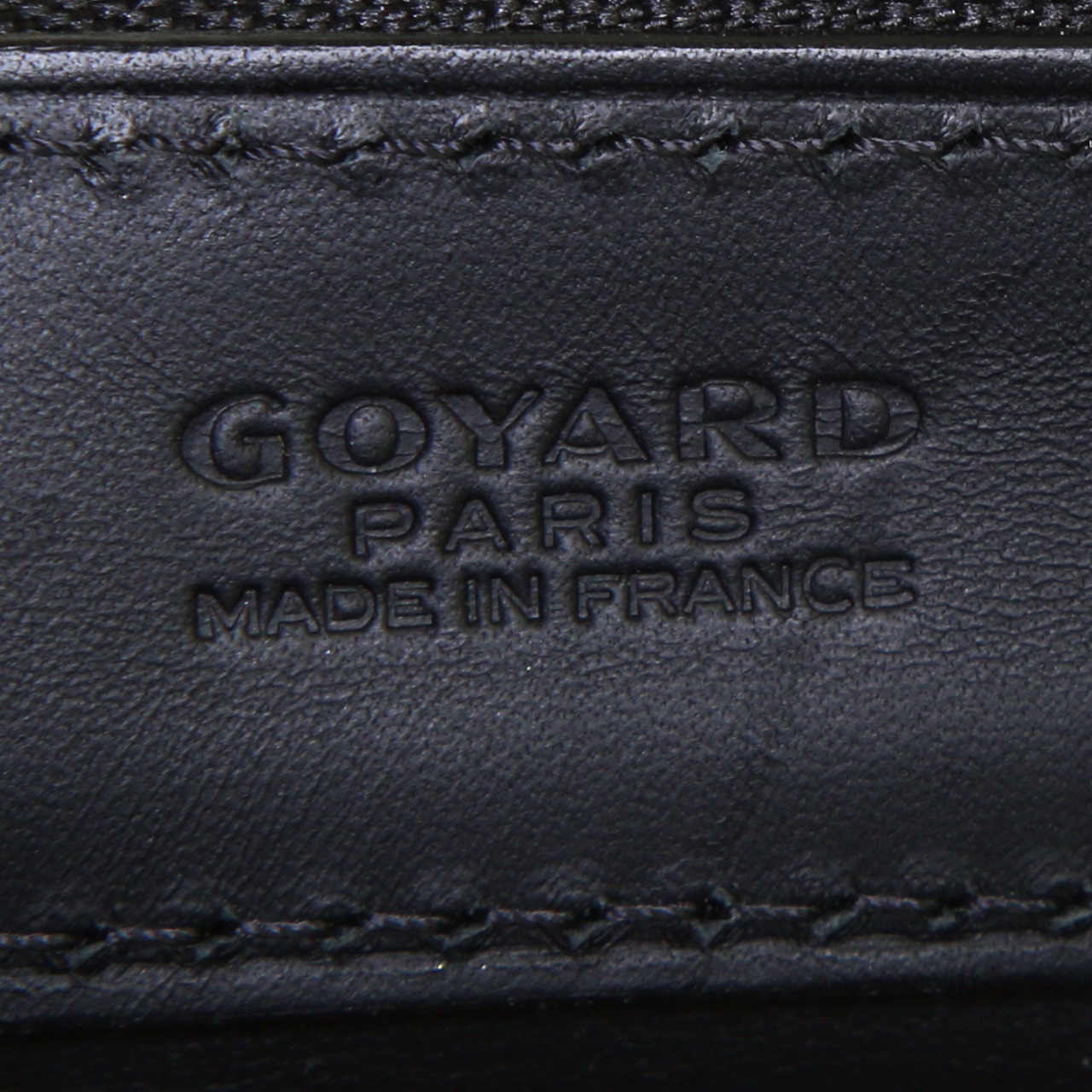 Sac porté épaule ou main Goyard Marie Galante en toile Goyardine noire et cuir noir - Detail D3
