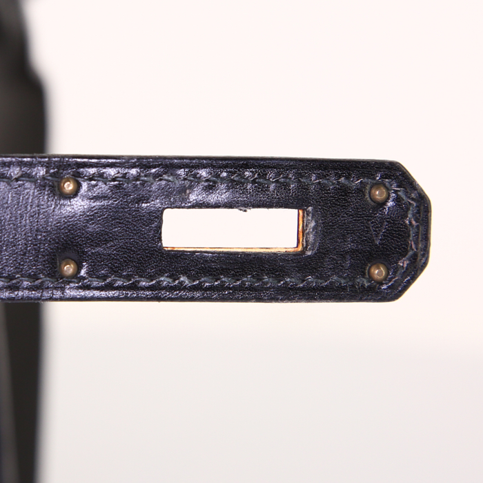 Sac à main Hermes Kelly 32 cm en cuir box noir - Detail D5