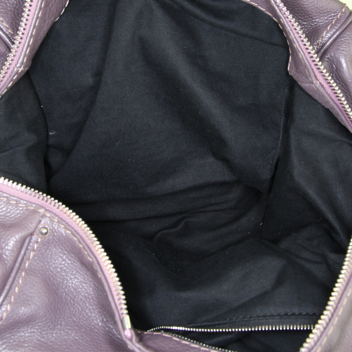 Chloé Paddington handbag in purple grained leather - Detail D2