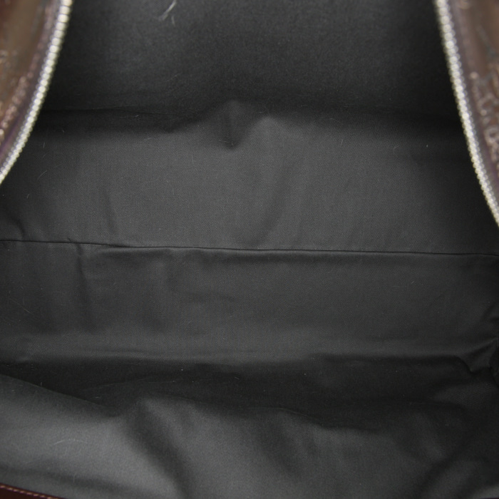 Sac de voyage Berluti en cuir marron - Detail D3