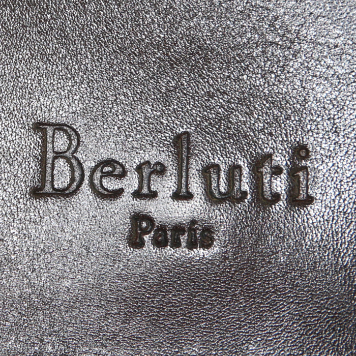 Sac de voyage Berluti en cuir marron - Detail D4