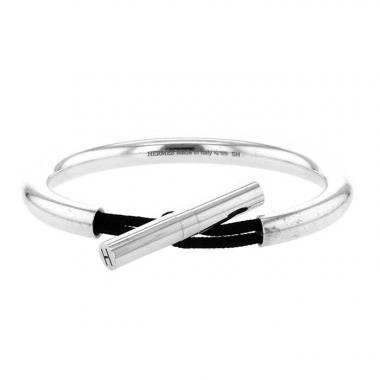 Brazalete rígido que se puede abrir Hermès Frégate en plata