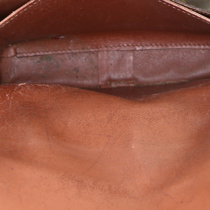 Borsa bisaccia Louis Vuitton Cartouchiére in tela monogram e pelle naturale - Detail D2