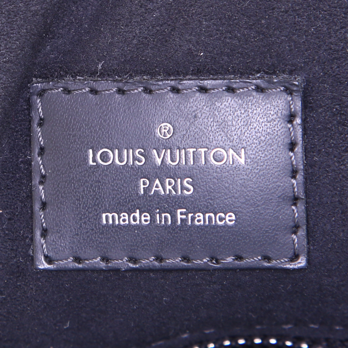 Borsa portadocumenti Louis Vuitton Business in tela cerata con motivo a scacchi blu cadetto e pelle nera - Detail D4