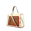Fendi Runaway handbag in cream color, brown and red leather - 00pp thumbnail