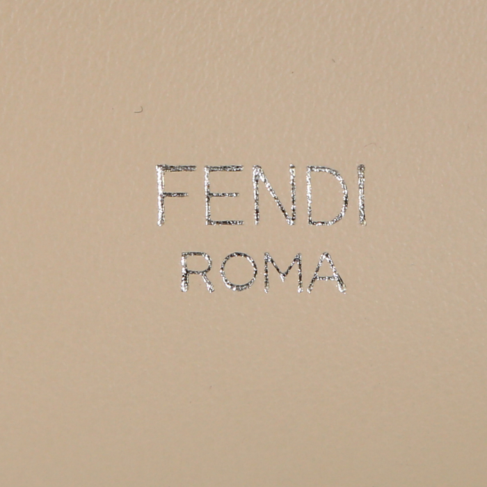 Bolso de mano Fendi Runaway en cuero color crema, marrón y rojo - Detail D4