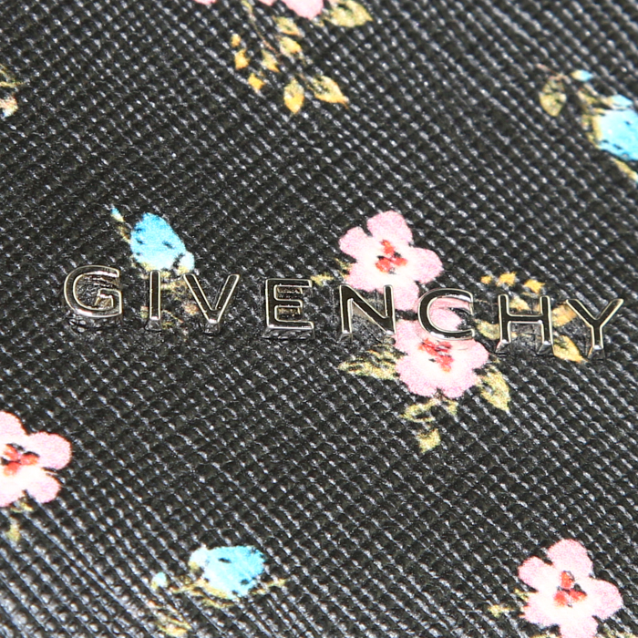 Shopping bag Givenchy Stargate modello medio in pelle nera a fiori - Detail D4
