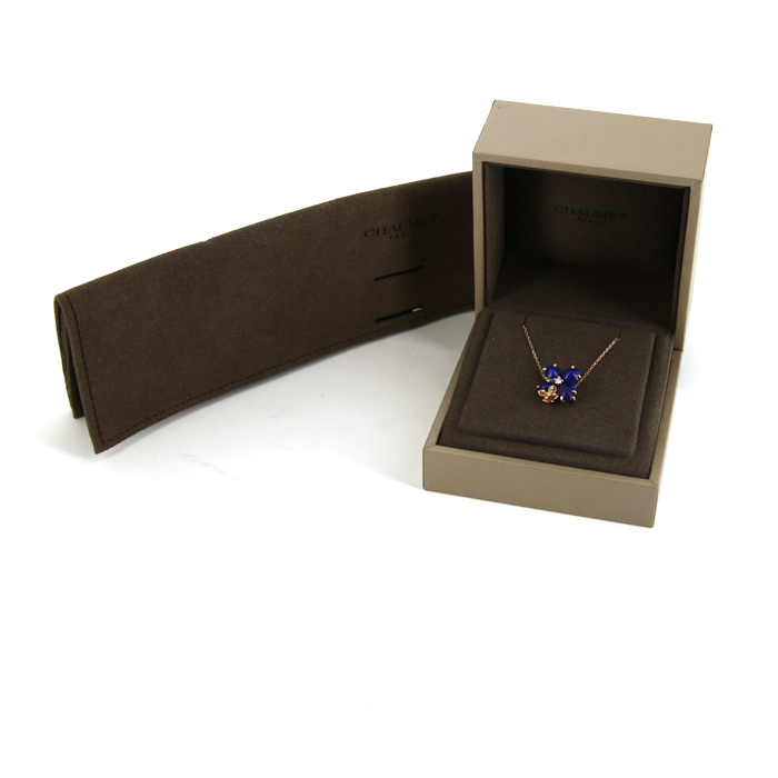 Pendentif Chaumet Hortensia en or rose,  lapis-lazuli et diamants - Detail D2