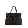 Fendi Linda small model handbag in brown grained leather - 360 thumbnail