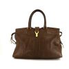 Yves Saint Laurent Chyc handbag in brown leather - 360 thumbnail