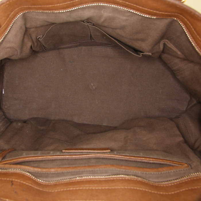 Yves Saint Laurent Chyc handbag in brown leather - Detail D2