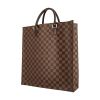 Shopping bag Louis Vuitton Louis Vuitton Sac Plat in tela a scacchi e pelle marrone - 00pp thumbnail