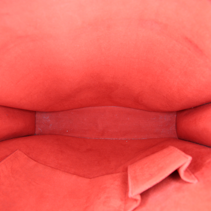 Shopping bag Louis Vuitton Louis Vuitton Sac Plat in tela a scacchi e pelle marrone - Detail D2