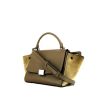 Celine Trapeze small model handbag in beige grained leather and beige suede - 00pp thumbnail