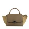 Celine Trapeze small model handbag in beige grained leather and beige suede - 360 thumbnail