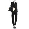 Celine Trapeze medium model bag worn on the shoulder or carried in the hand in navy blue, black and ecru tricolor leather - Detail D2 thumbnail