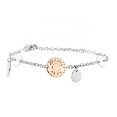 Bracelet Hermes Confettis en argent et or rose
