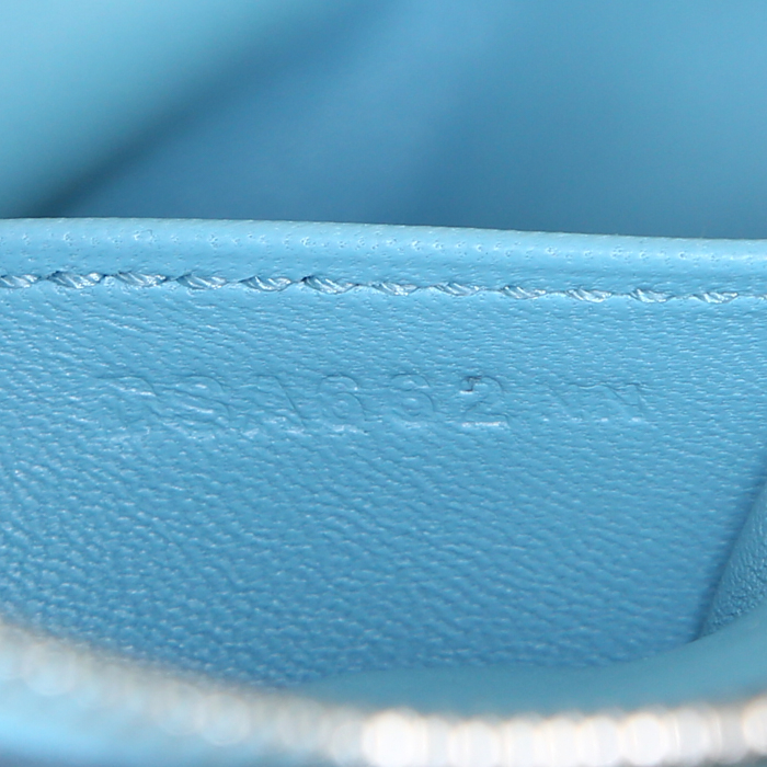 Bolso bandolera Hermes Bolide mini en cuero swift Azul del Norte - Detail D4