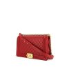 Chanel Boy large model shoulder bag in red quilted leather - 00pp thumbnail