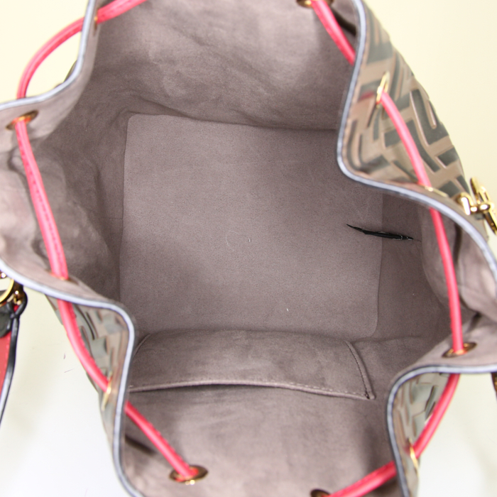 Borsa a tracolla Fendi Mon Trésor in pelle monogram marrone - Detail D2