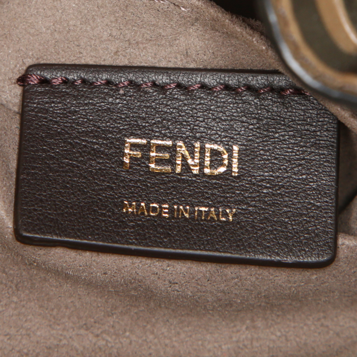 Borsa a tracolla Fendi Mon Trésor in pelle monogram marrone - Detail D3