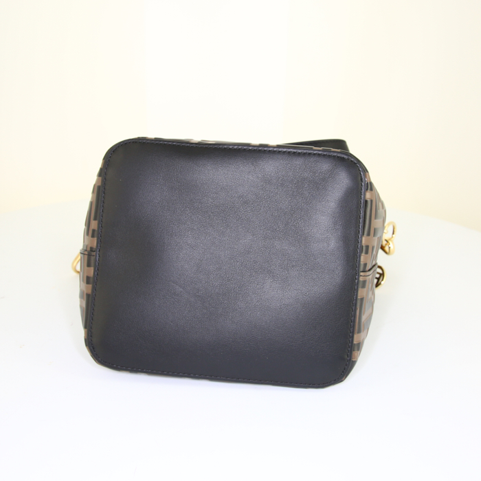 Borsa a tracolla Fendi Mon Trésor in pelle monogram marrone - Detail D4