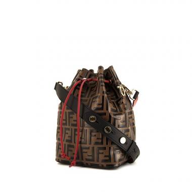 Fendi Red Lamb Fur & Calfskin Leather Mini Mon Trésor Bucket Bag - Handbag | Pre-owned & Certified | used Second Hand | Unisex
