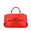 Salvatore Ferragamo Sofia large model handbag in red grained leather - 360 thumbnail
