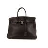 Hermes Birkin 35 cm handbag in brown grained leather - 360 thumbnail