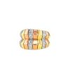 Geometric Vintage 1990's ring in yellow gold,  pink gold and diamonds - 00pp thumbnail
