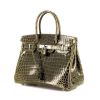 Hermes Birkin 30 cm handbag in Vert Veronese niloticus crocodile - 00pp thumbnail