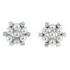 Vintage earrings in white gold,  cultured pearls and diamonds - 00pp thumbnail