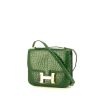 Hermes Constance mini shoulder bag in Vert Emeraude porosus crocodile - 00pp thumbnail