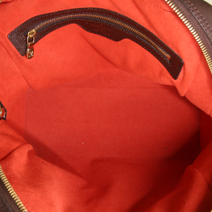 Louis Vuitton Brera Bag handbag in ebene damier canvas and brown leather - Detail D2