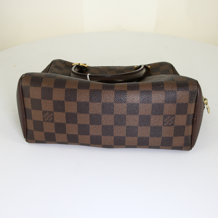 Louis Vuitton Brera Bag handbag in ebene damier canvas and brown leather - Detail D4