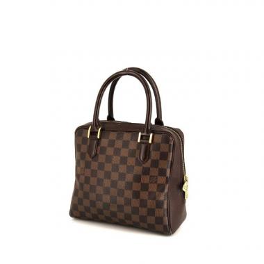 Sac à main Louis Vuitton Brera Bag en toile damier ébène et cuir marron