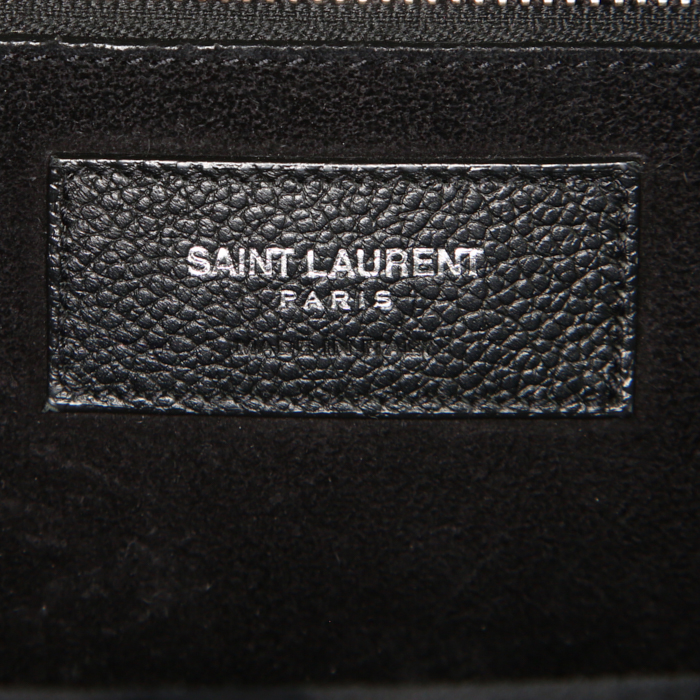 Saint Laurent Rive Gauche handbag in black grained leather - Detail D4