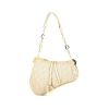 Dior Saddle clutch in beige and gold two tones monogram canvas Oblique and gold leather - 00pp thumbnail