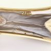 Pochette da sera Dior Saddle in tessuto a monogramma Oblique bicolore beige e dorato e pelle dorata - Detail D2 thumbnail