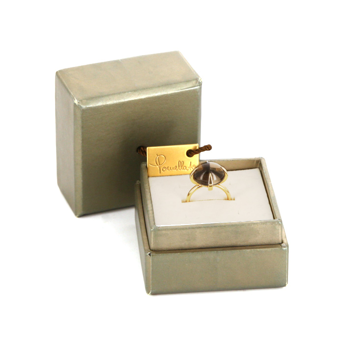 Pomellato Veleno ring in pink gold and smoked quartz - Detail D2