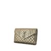 Saint Laurent Enveloppe shoulder bag in silver glittering leather - 00pp thumbnail