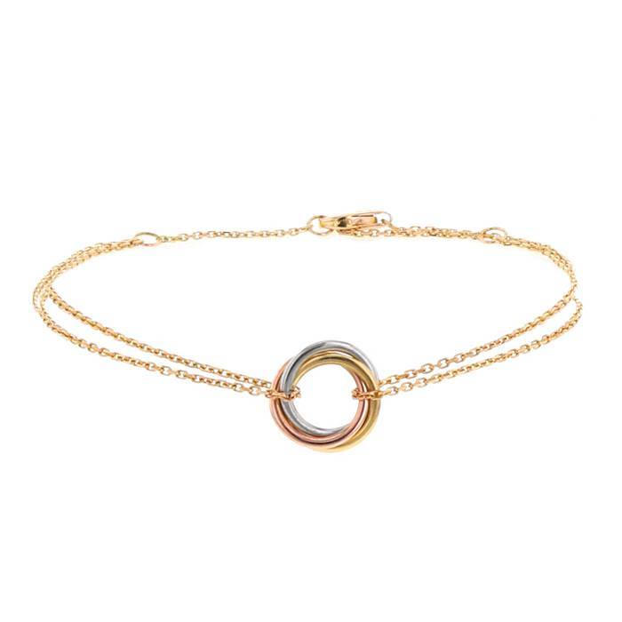 Cartier White, Yellow and Rose Gold Trinity Bracelet | Harrods US