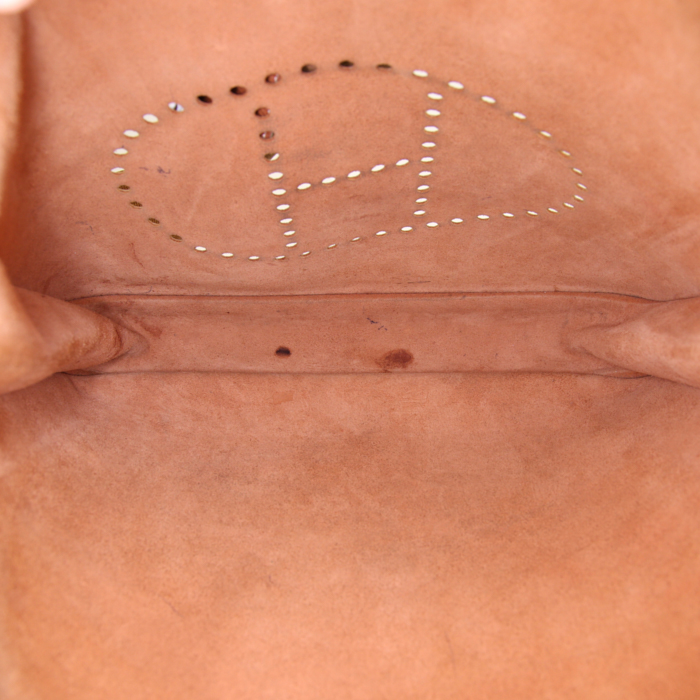 Borsa a tracolla Hermes Evelyne modello medio in pelle Epsom gold - Detail D2