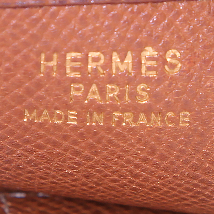 Hermes Evelyne medium model shoulder bag in gold epsom leather - Detail D3